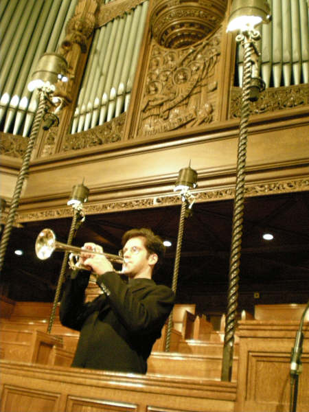 Jim Lake, trumpet soloist at St Patrick's Cathedral, NYC